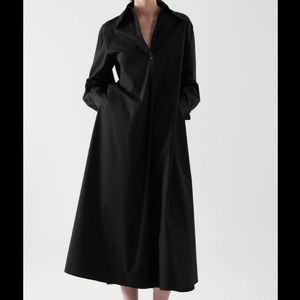 COS black relaxed fit midi dress
